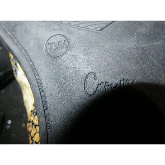 Crown Vintage Python Embossed Leather Chelsea Chunky Heel Ankle Boots size 7.5 - Picture 9 of 10